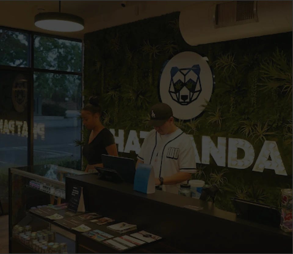 Interior of EMBR Cannabis Reserve with product displays.
